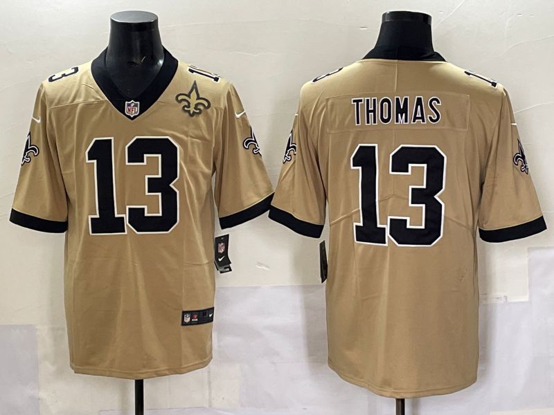 Men 2025 New Orleans Saints #13 Thomas Yellow Limited NFL Jersey style 04